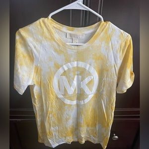 Women’s XS Michael Kors yellow/white the dye tee.